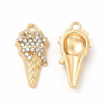 Rack Plating Eco-friendly Alloy Rhinestone Pendants FIND-A025-21G-01-1