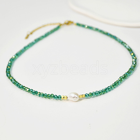 Natural Freshwater Pearl & Glass Beaded Necklaces for Women AC5368-2-1