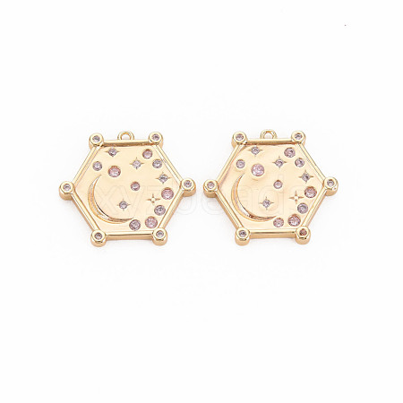 Brass Micro Pave Cubic Zirconia Pendants KK-S364-271C-1