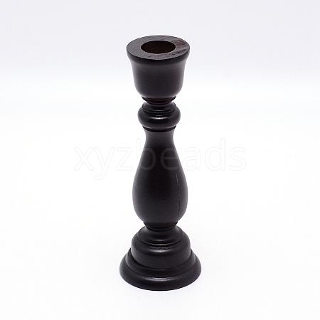 Pine Wood Candlestick Holder AJEW-WH0188-46C-1