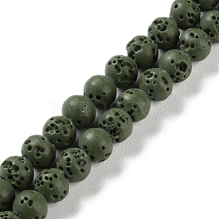 Synthetic Lava Rock Dyed Beads Strands G-H311-08A-03-1