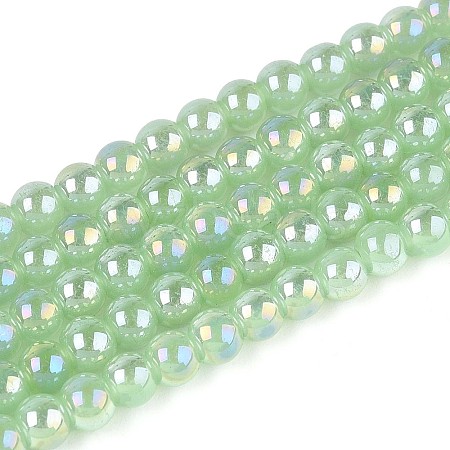 Electroplate Imitation Jade Glass Beads Strands LS-GLAA-T032-J4mm-AB03-1