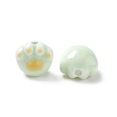 Handmade Printed Porcelain Beads PORC-F006-01E-1