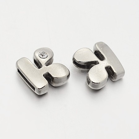 Letter Slider Beads for Watch Band Bracelet Making ALRI-O012-K-NR-1