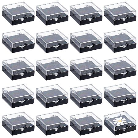 20Pcs Transparent Plastic Loose Diamond Storage Boxes with Sponge Inside CON-CL0001-24-1