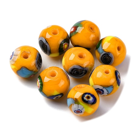 Handmade Millefiori Lampwork Beads LAMP-R003-02B-09-1