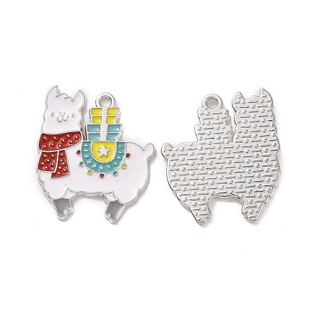 Christmas Theme Rack Plating Alloy Enamel Pendants PALLOY-O109-34P-1