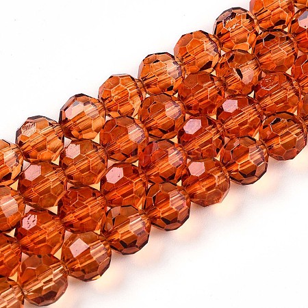 Baking Paint Transparent Glass Beads Strands LS-DGLA-A035-T8mm-A04-1