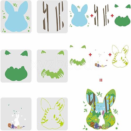 PET Hollow Out Drawing Painting Stencils Sets DIY-WH0172-359-1