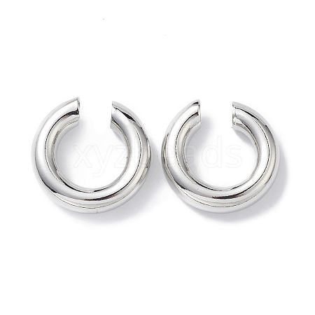 Rack Plating Brass Ring Cuff Earrings for Women X1-EJEW-H135-01P-01-1