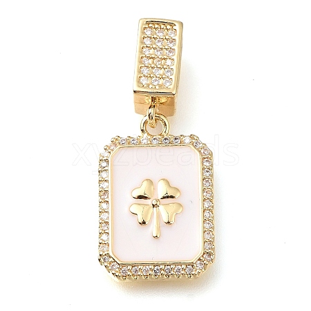 Brass Micro Pave Cubic Zirconia Pendants KK-S049-05G-B-1