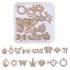 30Pcs 15 Style Alloy Rhinestone Pendants ALRI-SZ0001-06-1