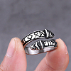 Titanium Steel Word Open Cuff Ring FIND-PW0020-16A-1