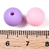 Rubberized Style Imitated Silicone Acrylic Beads MACR-T048-01C-14-3