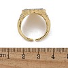 Brass Micro Pave Clear Cubic Zirconia Cuff Rings for Women RJEW-U041-03G-5