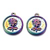 Alloy Pendants Enamel Settings PALLOY-N163-004-NR-2