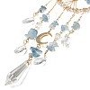 Wire Wrapped Natural Aquamarine Chip Tree of Life Window Hanging Prism Ornaments HJEW-TA00283-01-2