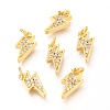 Brass Micro Pave Clear Cubic Zirconia Charms ZIRC-O036-07G-1