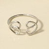 Adjustable 304 Stainless Steel Heart Cuff Open Rings GG9585-1-1