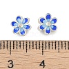 Rhodium Plated 925 Sterling Silver Enamel Beads STER-P060-05P-3