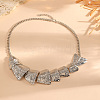 Summer Alloy Flexible Fish Bib Necklaces for Women WG0DD39-02-2