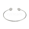 304 Stainless Steel Cuff Blank Bangle Bases with Flat Round Tray STAS-Z088-02P-3