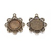 Tibetan Style Alloy Pendant Cabochon Settings TIBE-T003-03AB-NR-1