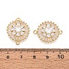 Brass Pave Clear Cubic Zirconia Connector Charms KK-N284-21G-3