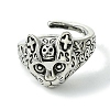 Vintage Leopard Alloy Open Cuff Rings RJEW-K275-42AS-2