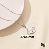 Stylish Stainless Steel Ginkgo Leaf Pendant Necklace for Women VA9826-1-1