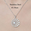 Non-Tarnish 201 Stainless Steel Hollow Sun Pendant Necklace NJEW-OY002-13-3