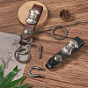 Biyun 2Pcs 2 Colors Leather Clasps Keychain KEYC-BY0001-04-13