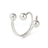 Non-Tarnish 304 Stainless Steel Round Open Cuff Rings RJEW-S418-05P-1