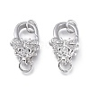 Brass Micro Pave Clear Cubic Zirconia Lobster Claw Clasps ZIRC-Q024-20P-1