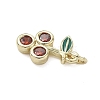 Brass Micro Pave Cubic Zirconia Charms KK-K368-04C-G-2