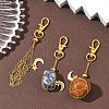 6Pcs 3 Styles Moon Alloy Swivel Lobster Claw Clasps & Brass Cable Chains AJEW-SC0003-98G-5