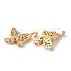 Brass Micro Pave Cubic Zirconia Connector Charms KK-C062-011G-2