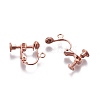 Rack Plated Brass Screw Clip-on Earring Findings LS-KK-P169-04RG-2