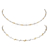 2Pcs 2 Styles Two Tone 304 Stainless Steel Bar Link Chain Necklaces for Women NJEW-JN05962-2