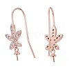 Brass Micro Pave Cubic Zirconia Earring Hooks KK-K244-42RG-2