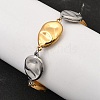 Textured 316L Surgical Stainless Steel Link Chain Bracelets for Women BJEW-D454-03GP-1