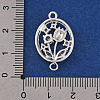 Brass Pave Clear Cubic Zirconia Connector Charms KK-Z066-10S-3