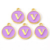 Golden Plated Alloy Enamel Charms X-ENAM-S118-10V-2