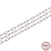 Anti-Tarnish Rhodium Plated 925 Sterling Silver Paperclip Chains STER-WH0011-07P-2