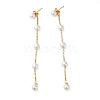 304 Stainless Steel with Plastic Pearl Stud Dangle Earrings EJEW-Q386-02B-G-2