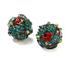 Christmas Theme Polymer Clay Rhinestone Beads with Resin X-RESI-Z045-01B-2