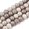 Opaque Crackle Glass Round Beads Strands GLAA-T031-01M-1