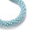 AB Color Plated Faceted Opaque Glass Beads Stretch Bracelets BJEW-S144-003D-4