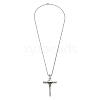 Zinc Alloy Cross Pendant Necklaces NJEW-M211-06A-ASP-5