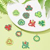 12Pcs 12 Styles Saint Patrick's Day Alloy Enamel Pendants ENAM-FS0001-66-8